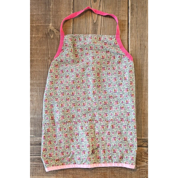 Womens Kitchen Apron One Size Pink Floral Pockets Cooking Baking Retro 50s 60s - Picture 5 of 8